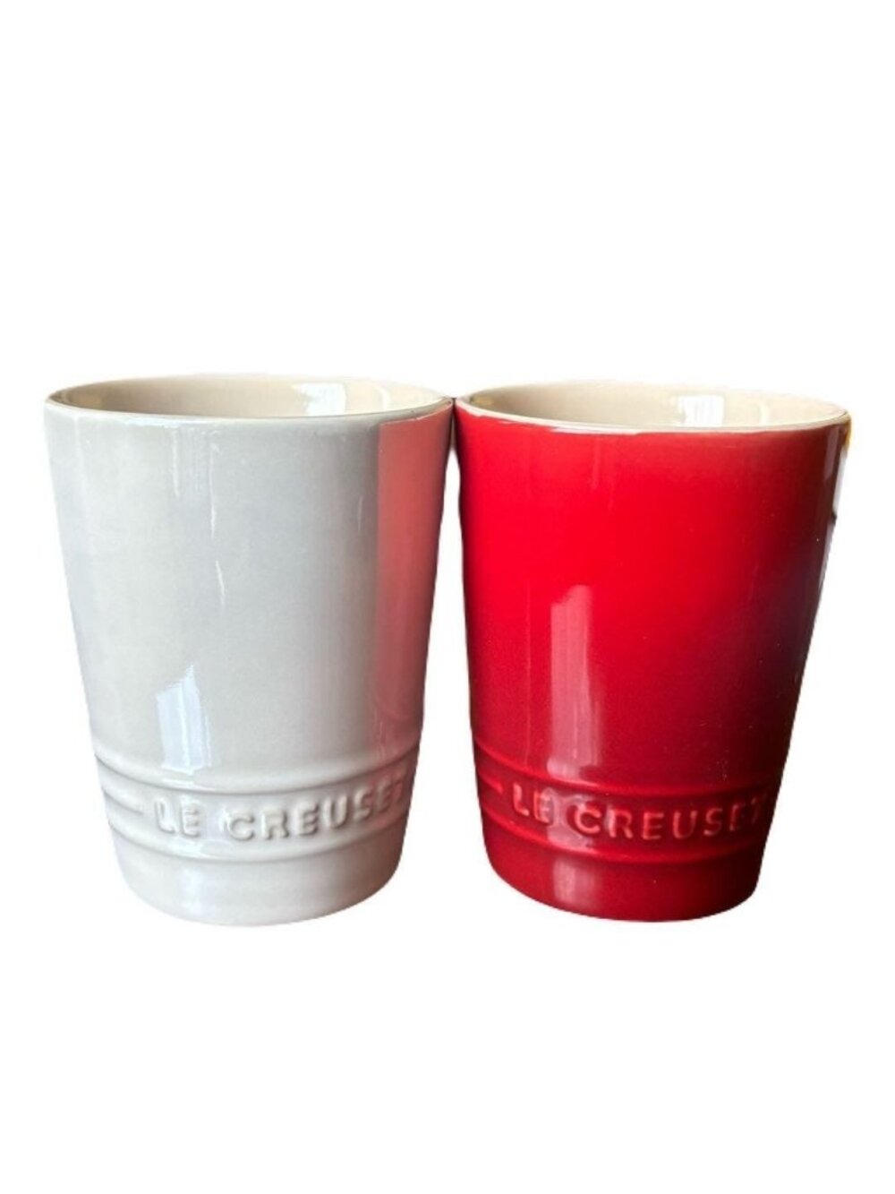 Le Creuset Set of 2 Short Tumbler 240 ml Cherry Red White Ceramic